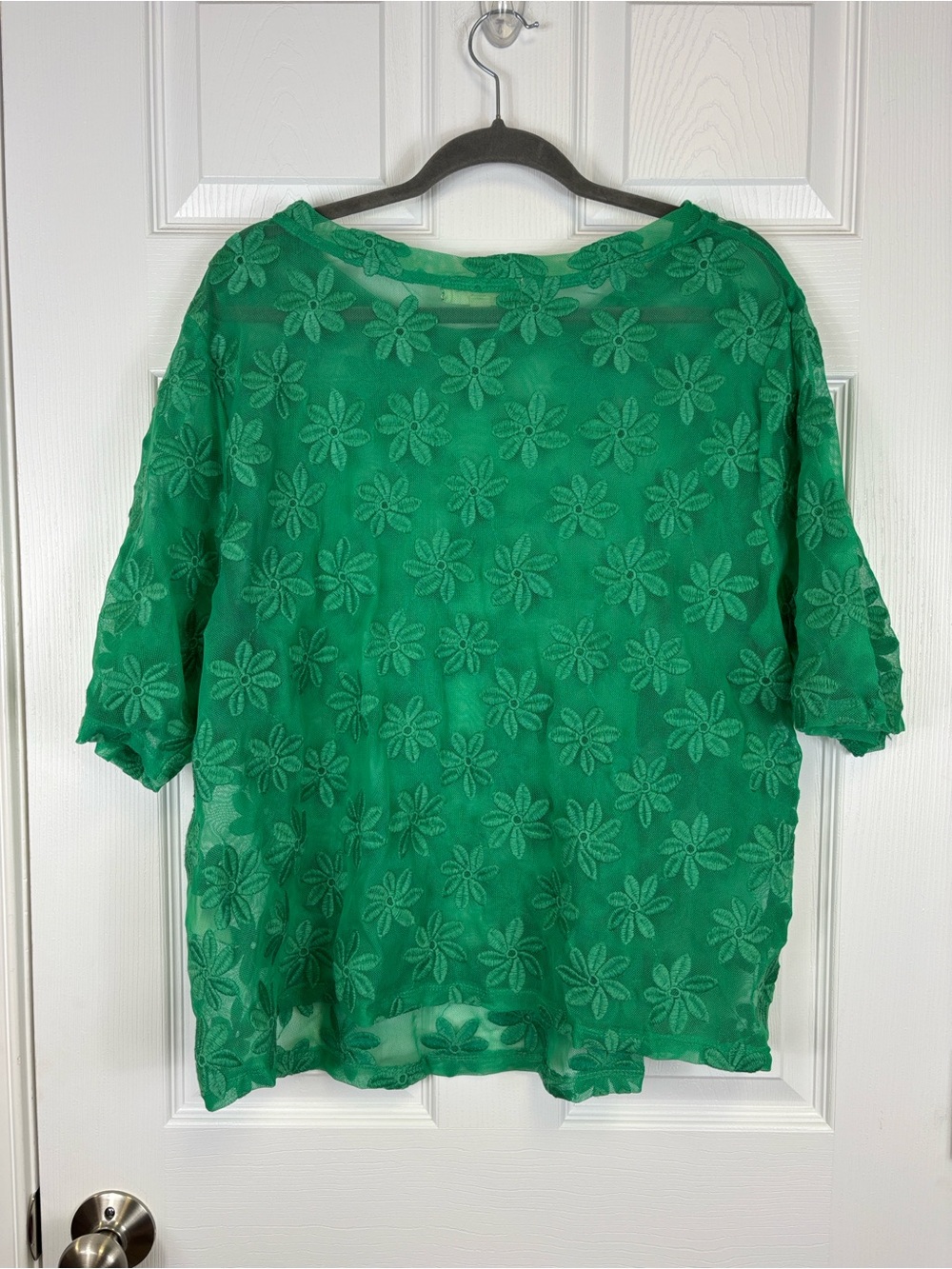 Anthropologie Porridge green floral sheer lace top sz 3X - Picture 9 of 9